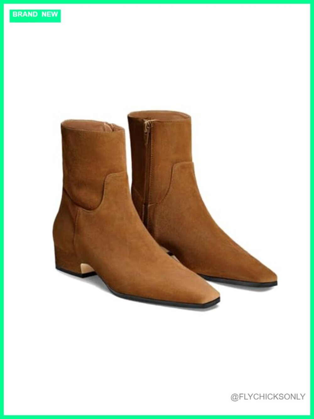 Womens Low Heel Ankle Booties Faux Leather Suede Square Toe Zip Block Heel
